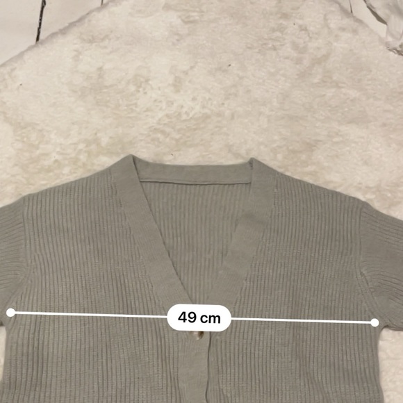 Women's Ribbed Polyester Cardigan Sweater - Picture 4 of 5